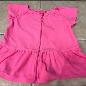 Lilly Pulitzer pink zip up short sleeve top - girls size 4-5